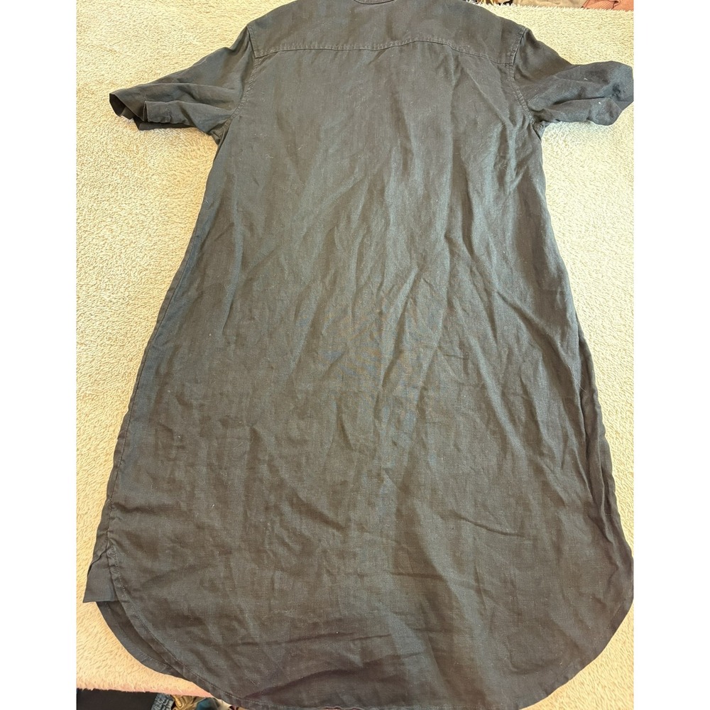 Standard James Perse Shirt Dress Black Linen Cupro Utility Minimalist Sz 2 M top - Picture 11 of 13